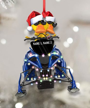 Personalized Gifts For Snowmobile Rider Ornament, Christmas Duck Riding Snowmobile 03Qhqn0410