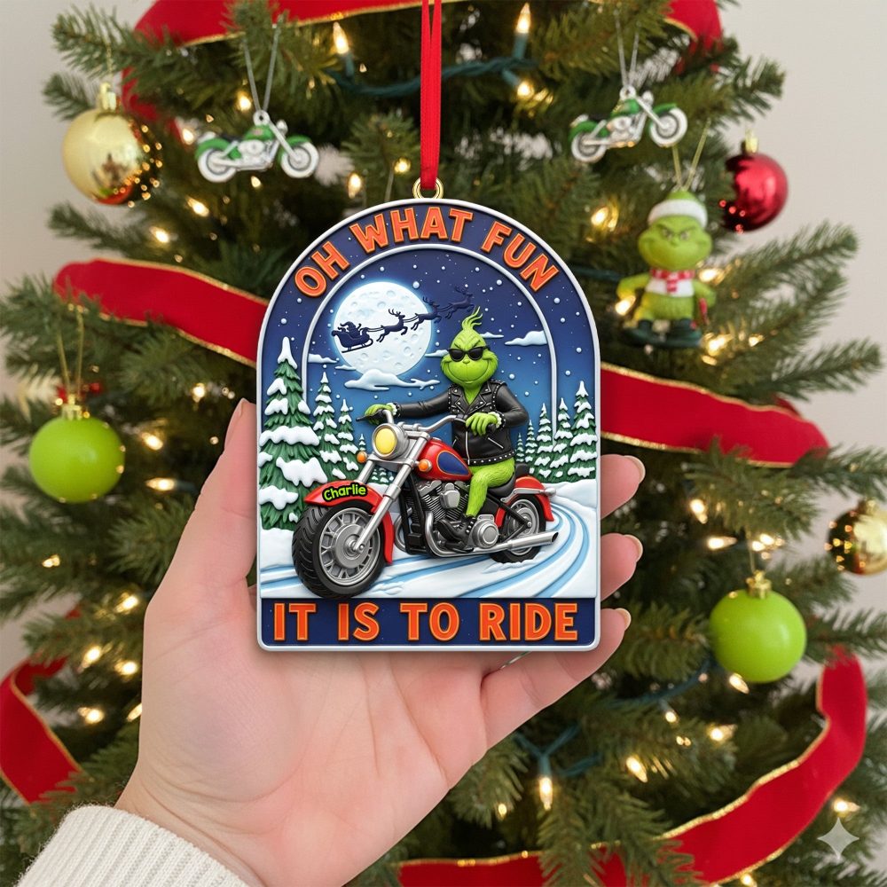 Oh What Fun, It Is To Ride - Personalized Acrylic Ornament For Christmas - Image 2