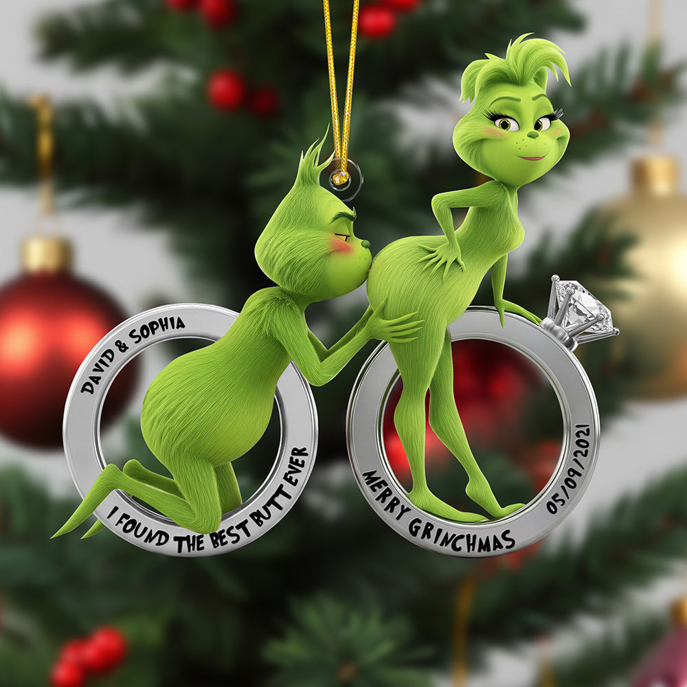 I Found The Best Butt Ever - Naughty Couple Christmas Ornament , Personalized Gift For Couples - Image 3