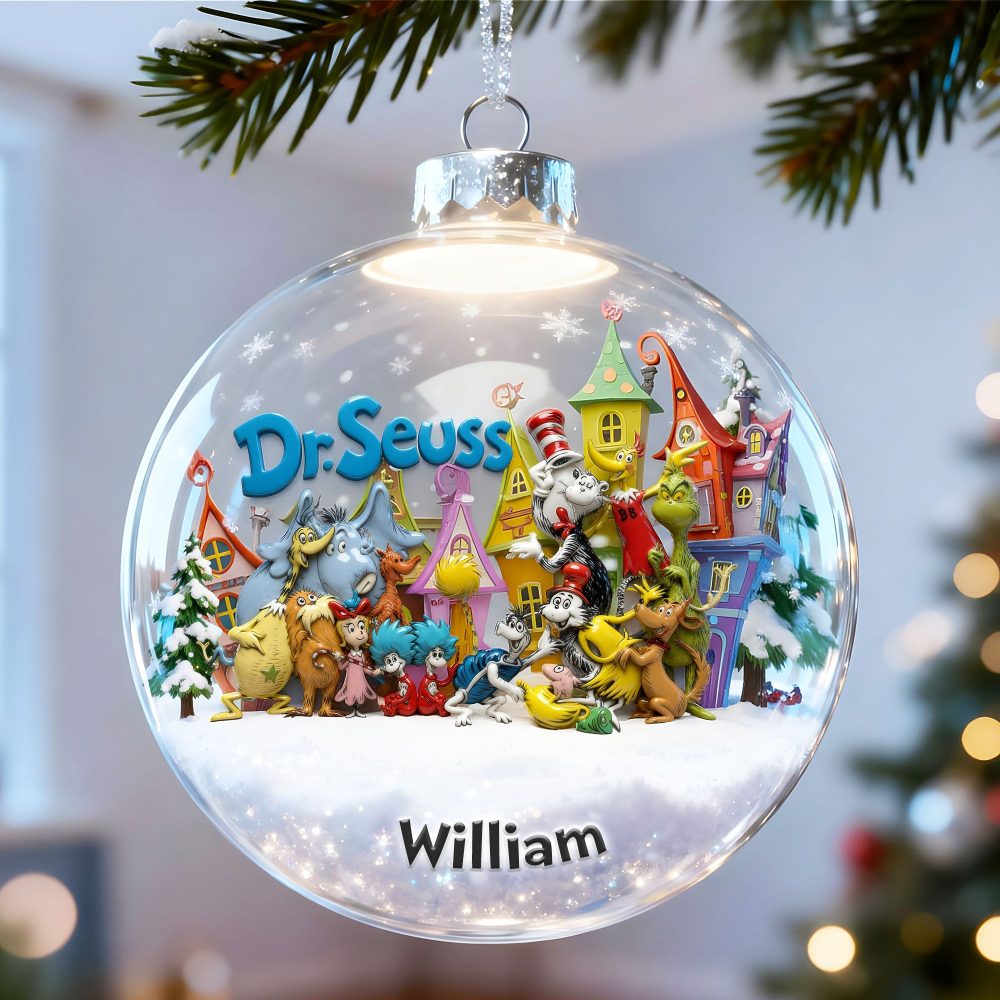 Celebrate Whimsy: Personalized Dr. Seuss Children’S Book Ornament – Perfect Gift For Kids And Fans - Image 2