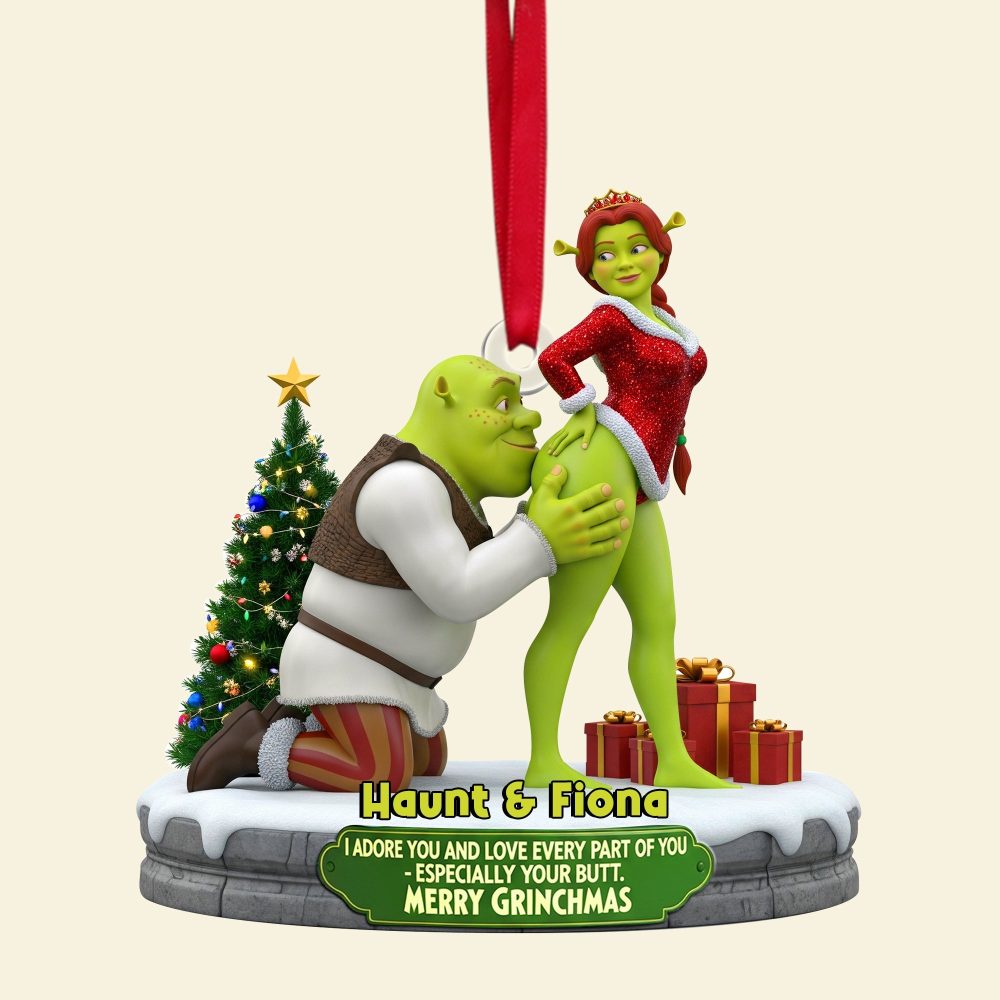 Cheeky Kisses Couple Ornament - Personalized Gift For Couples - Image 5