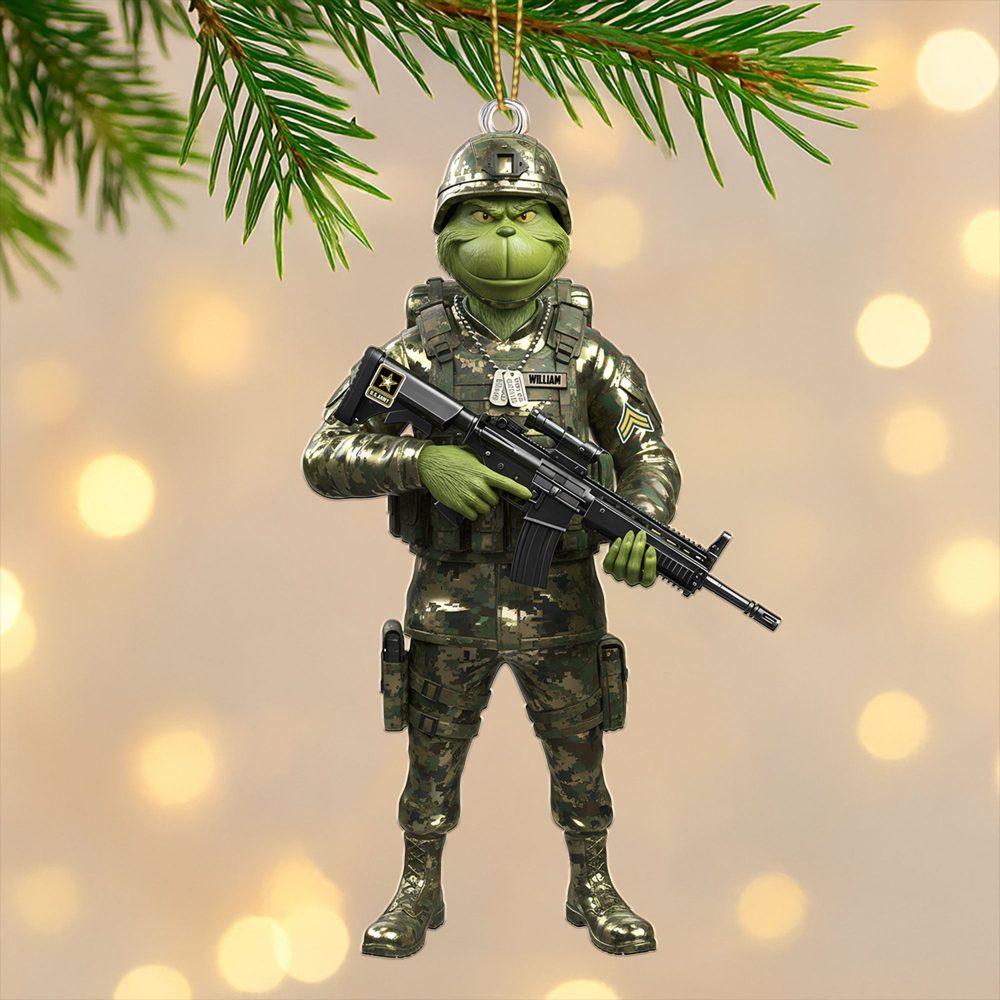 Cherish Your Hero: Green Veteran Ornament - Personalized Gifts For Veterans - Image 2