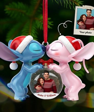 Love Is In The Air - Personalized Couple Christmas Ornament - Unique Gift For Loved Ones