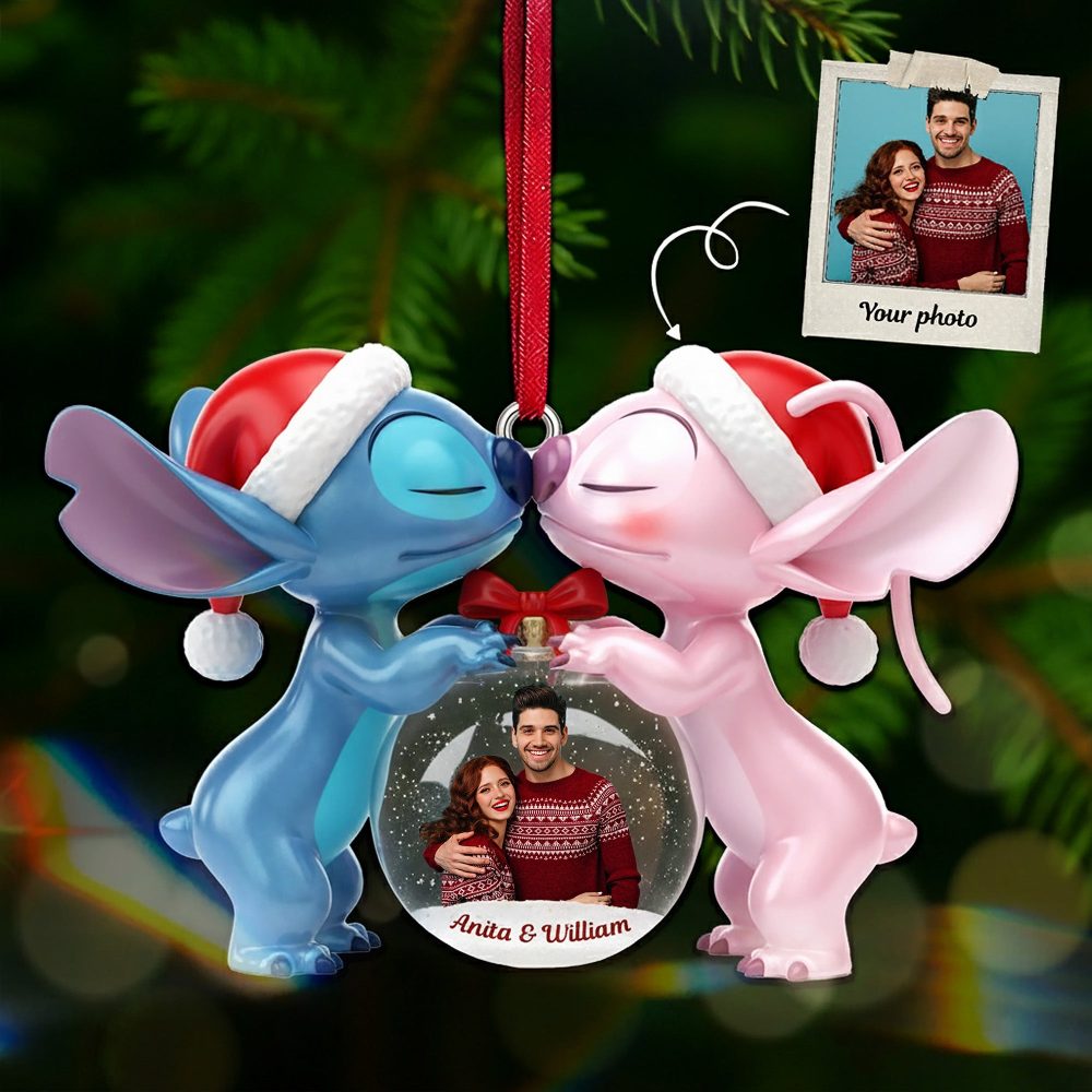 Love Is In The Air - Personalized Couple Christmas Ornament - Unique Gift For Loved Ones