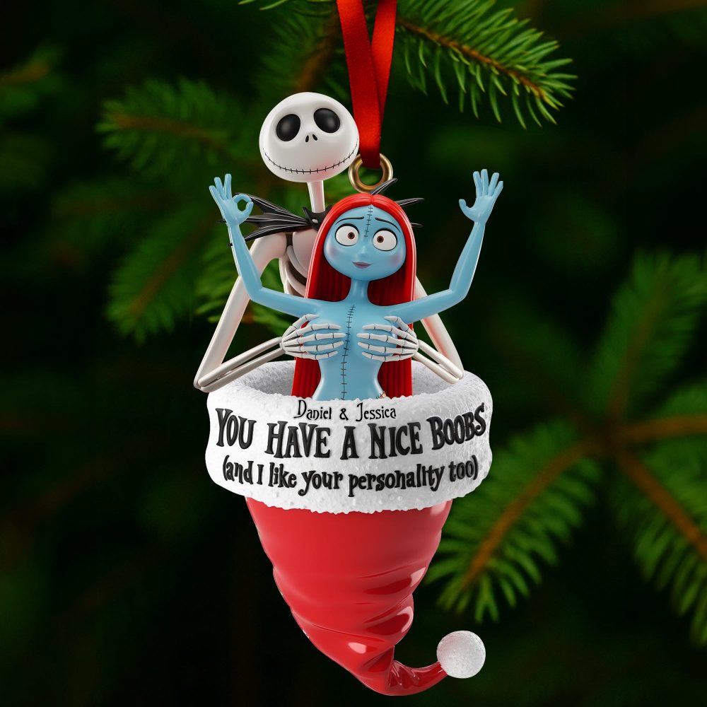 You Have A Nice Boobs - Personalized Couple Ornament For Christmas - Image 3