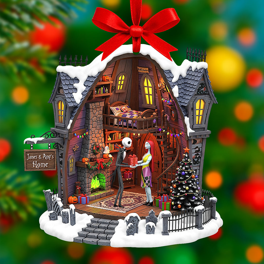 Spooky Love Christmas Ornament – Customizable Gift For Couples - Image 4