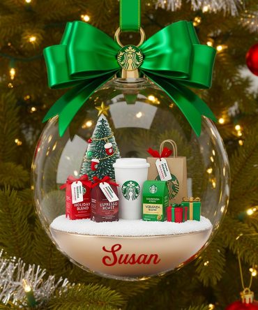 “Wake Up To Joy!” - Personalized Mental Alertness Christmas Ornament - Custom Gift For Coffee Lovers
