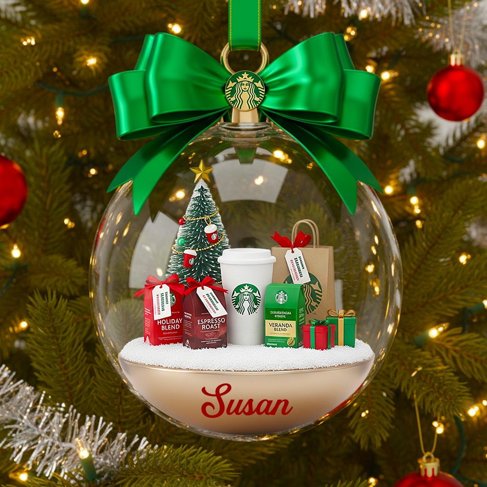“Wake Up To Joy!” - Personalized Mental Alertness Christmas Ornament - Custom Gift For Coffee Lovers