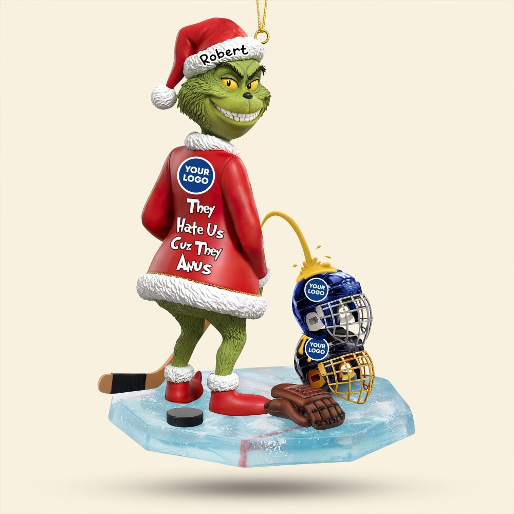They Hate Us Cuz They Anus - Funny Rivalry Christmas Ornament - Personalized Gift For Sports Fans - Image 3