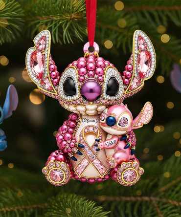 A Touch Of Love For Mom - Personalized Breast Cancer Mom Ornament - Unique Gift For Mom, Grandma, And Loved Ones