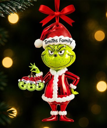 “Make The Holidays Grinch-Y!” - Funny Holiday Christmas Ornament, Personalized Gift For Families
