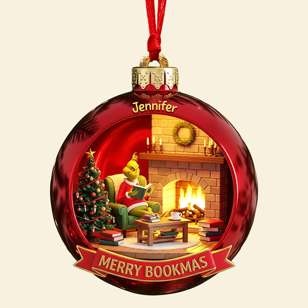 “Celebrate The Joy Of Reading” - Merry Bookmas Christmas Ornament - Personalized Gift For Book Lovers - Image 5