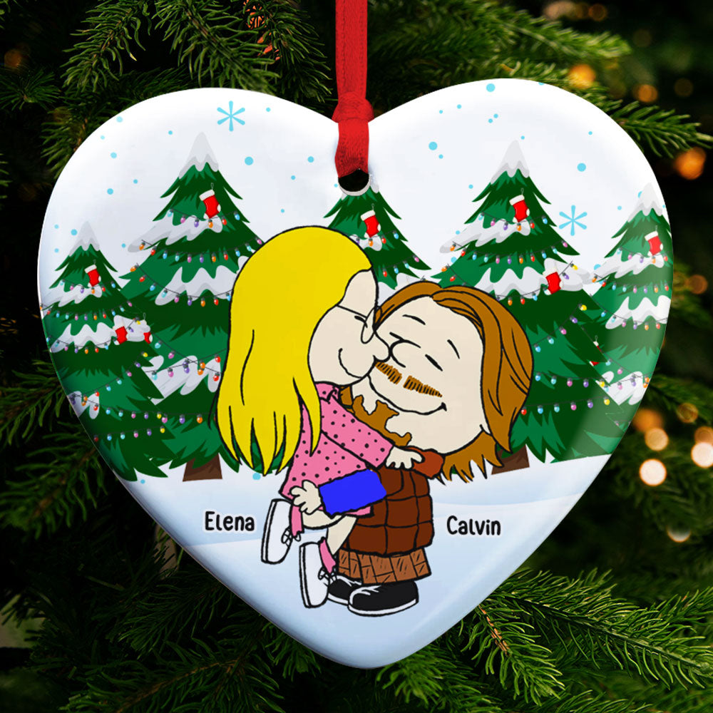 Custom Romantic Couple Ceramic Ornament - Perfect Valentine'S Day Gifts - Image 2