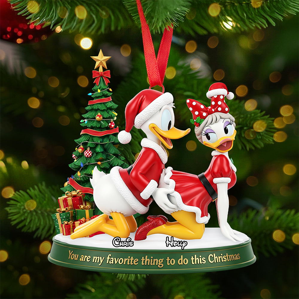 You Are My Favorite Thing To Do This Christmas - Naughty Claus Couple Ornament - Personalized Gift For Couples, Friends, And Christmas Lovers - Image 2