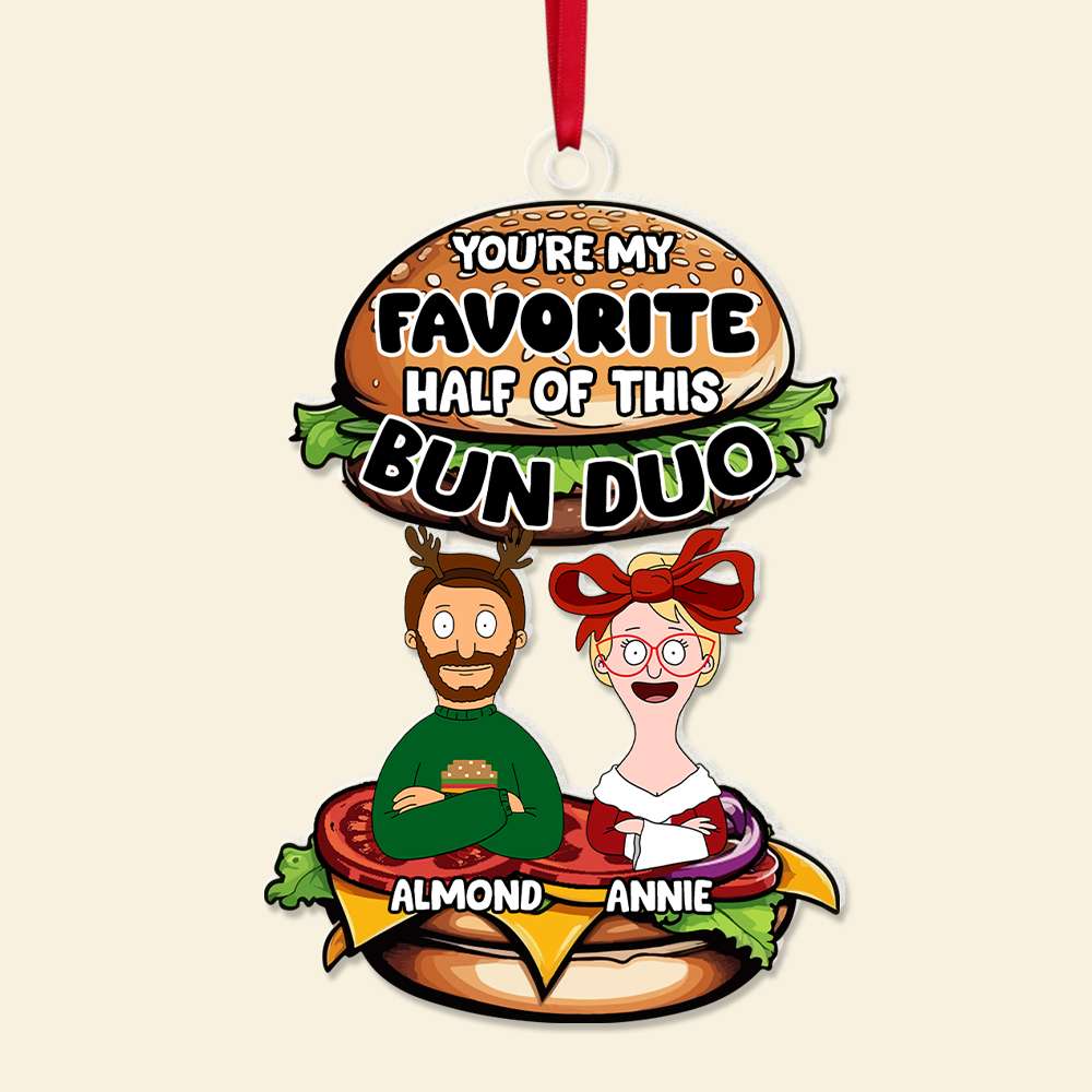 Personalized Couple Burger Ornament - Fun Acrylic Keepsake - Image 4