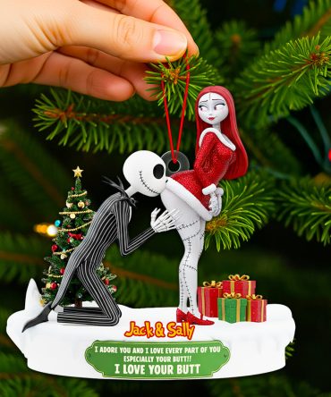 I Adore You – Naughty Skeleton Couple Christmas Ornament - Personalized Gift For Couples