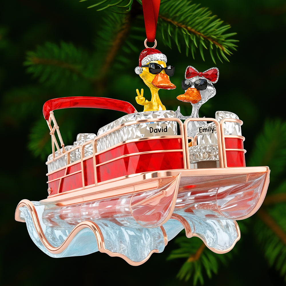 “Splash Into Fun!” Fun Duck Pontoon Trip Ornament - Personalized Gifts For Pontoon Lovers - Image 2