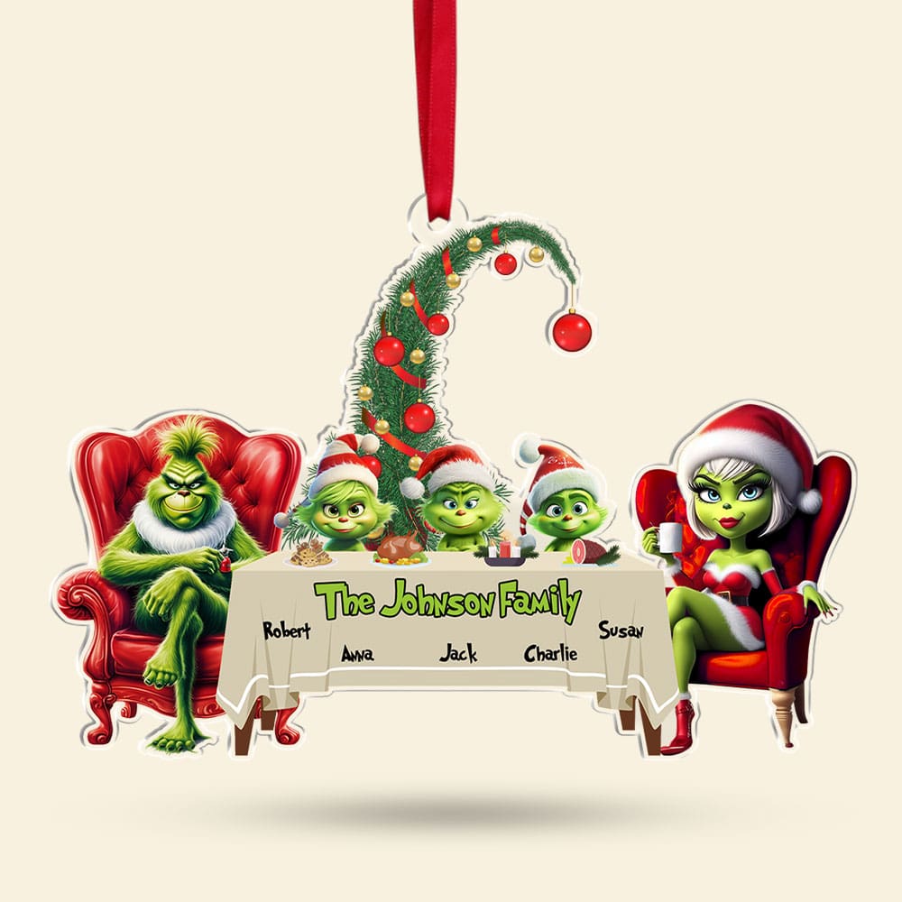 Custom Family Christmas Ornament - Whimsical Grinch Edition - Image 4
