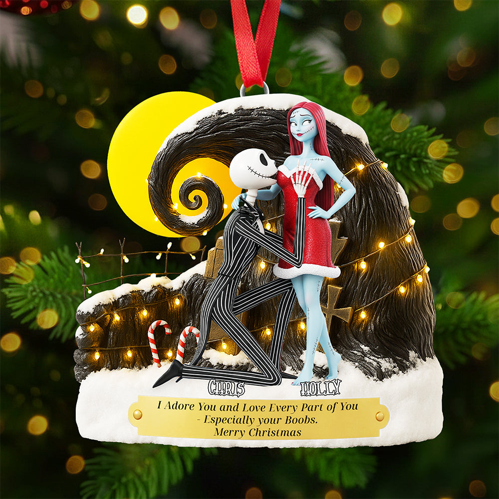 I Adore You And Love Every Part Of You - Personalized Christmas Ornament For Couples