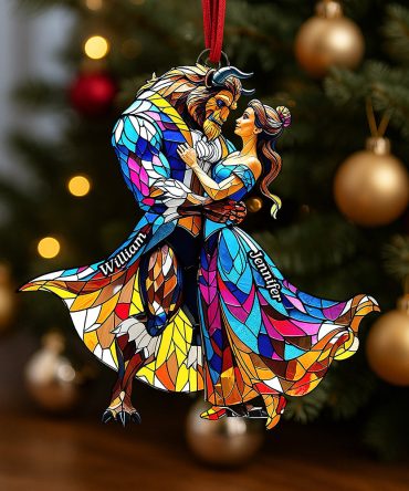 Celebrate Love With Our Enchanted Fairy Tale Couple Christmas Ornament - Personalized Gifts For Couples