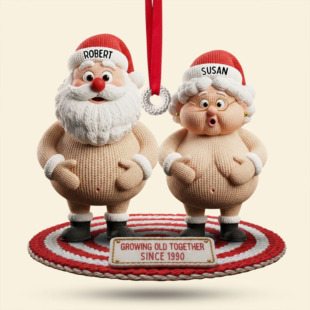 Growing Old Together With Laughter! - Naughty Old Couple Ornament - Personalized Gift For Couples, Friends, And Family - Image 4