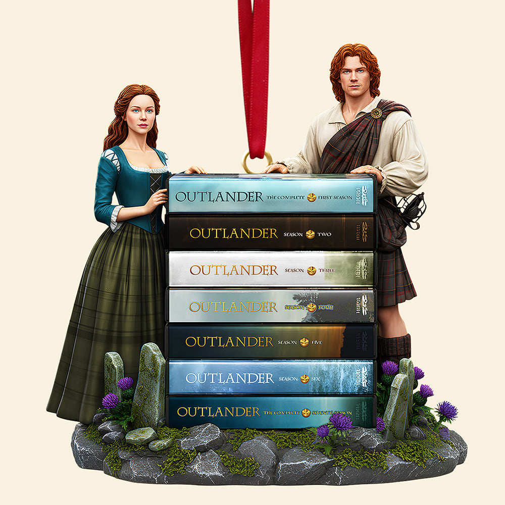 Time Traveler Book Stack Ornament - Personalized Gift For Outlander Fans - Image 4
