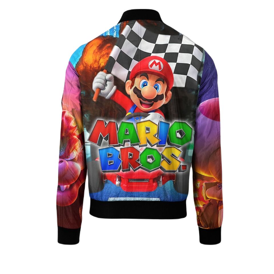 Mario Bomber Jacket Mario Bros Characters Graphic Bomber Colorful Unisex Jacket - Image 3
