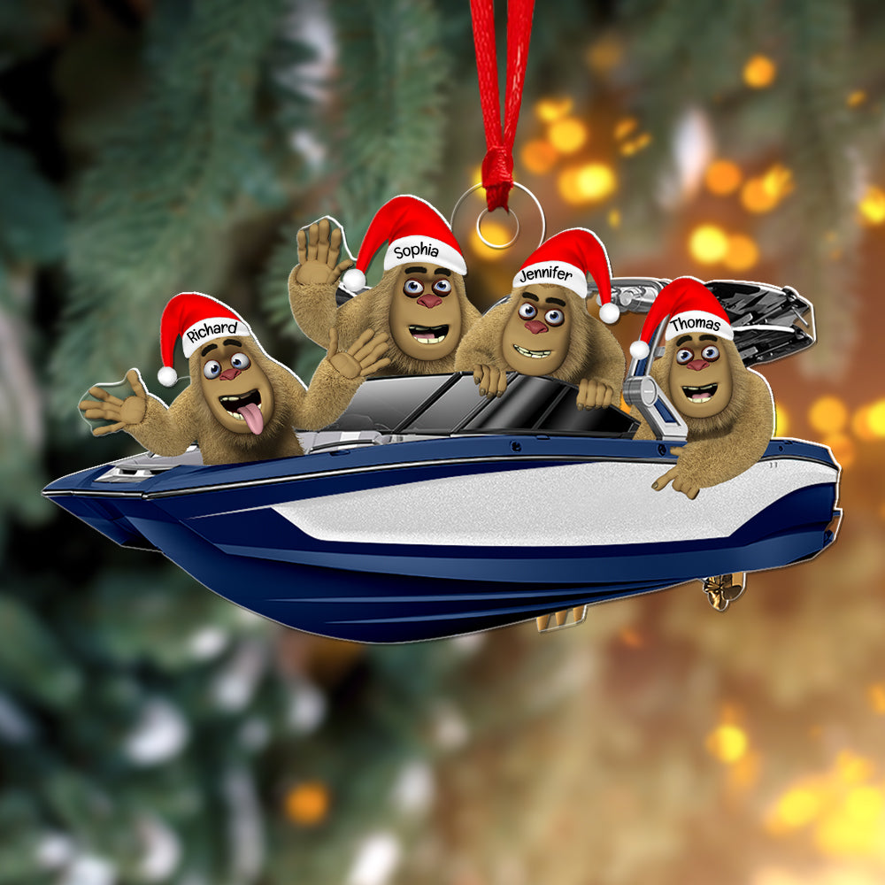 Personalized Gifts For Wakeboarding Lovers Christmas Ornament, Happy Bigfoot 04Qhqn160924 - Image 2