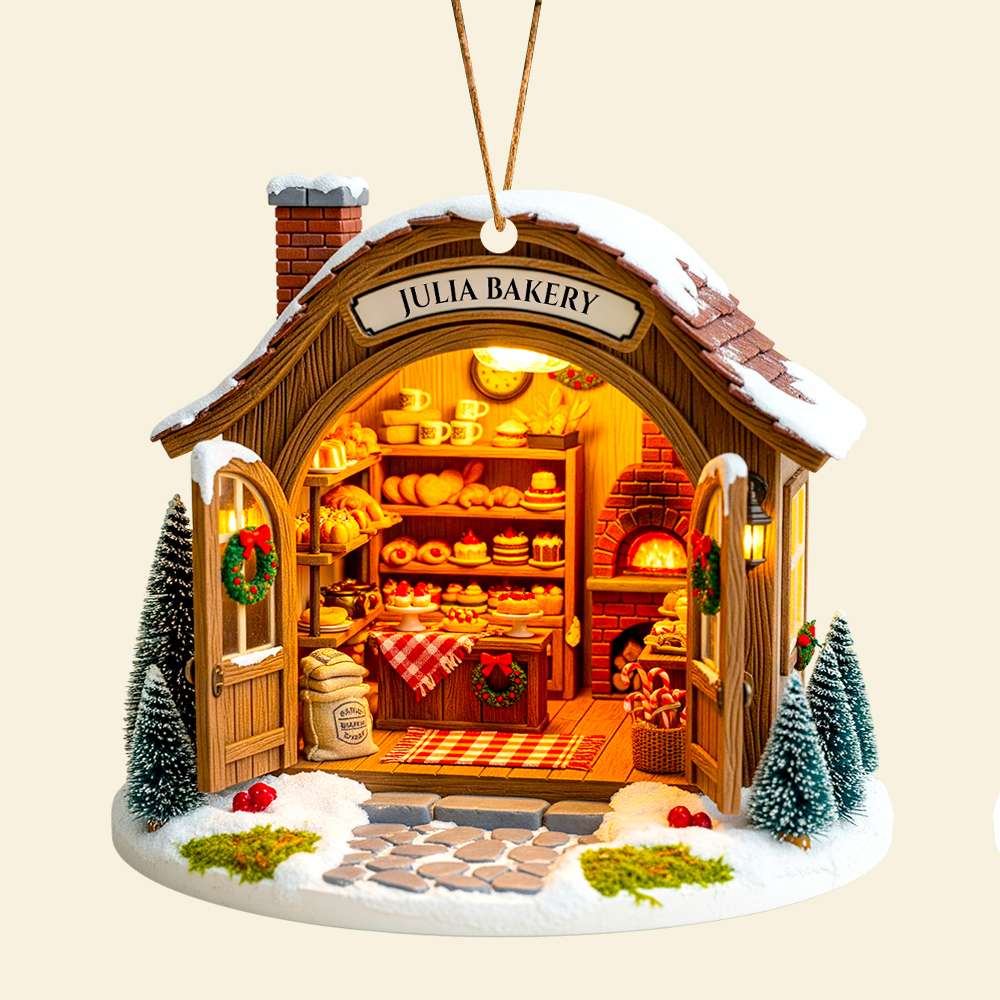 Bakery House Christmas Ornament Personalized Gifts For Bakers 02Pgdt080825 - Image 3