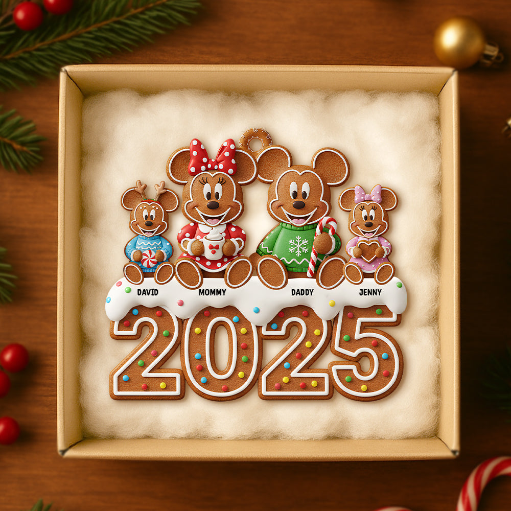 Cartoon Gingerbread Family Personalized Gifts For Family Christmas Ornament 04Natn111025 - Image 3