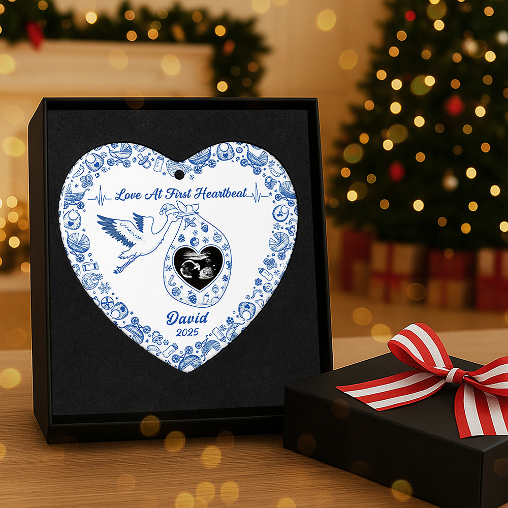 Personalized Christmas Gifts For Pregnant Women Heart Ceramic Ornament 03Kita170925 - Image 4