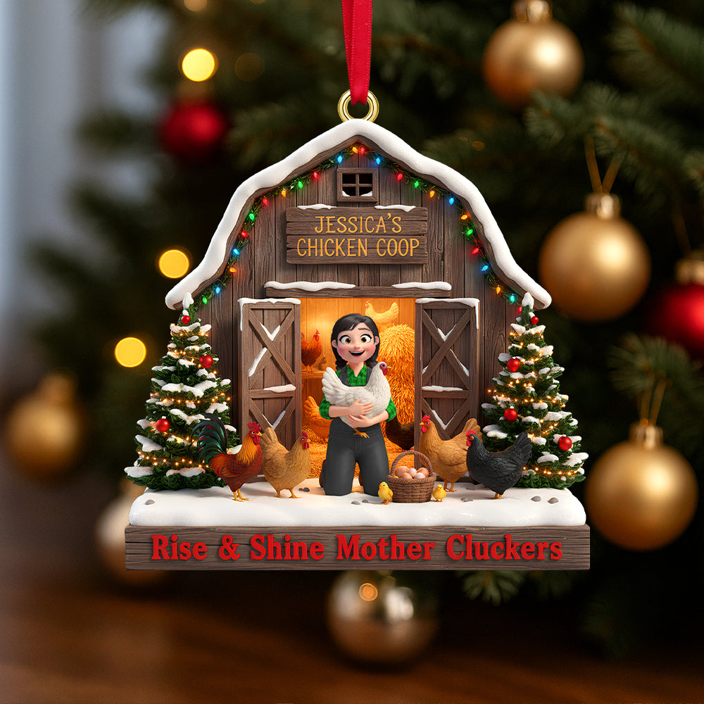 Personalized Gifts For Farmers Christmas Chicken Coop Ornament 01Natn180925 - Image 3