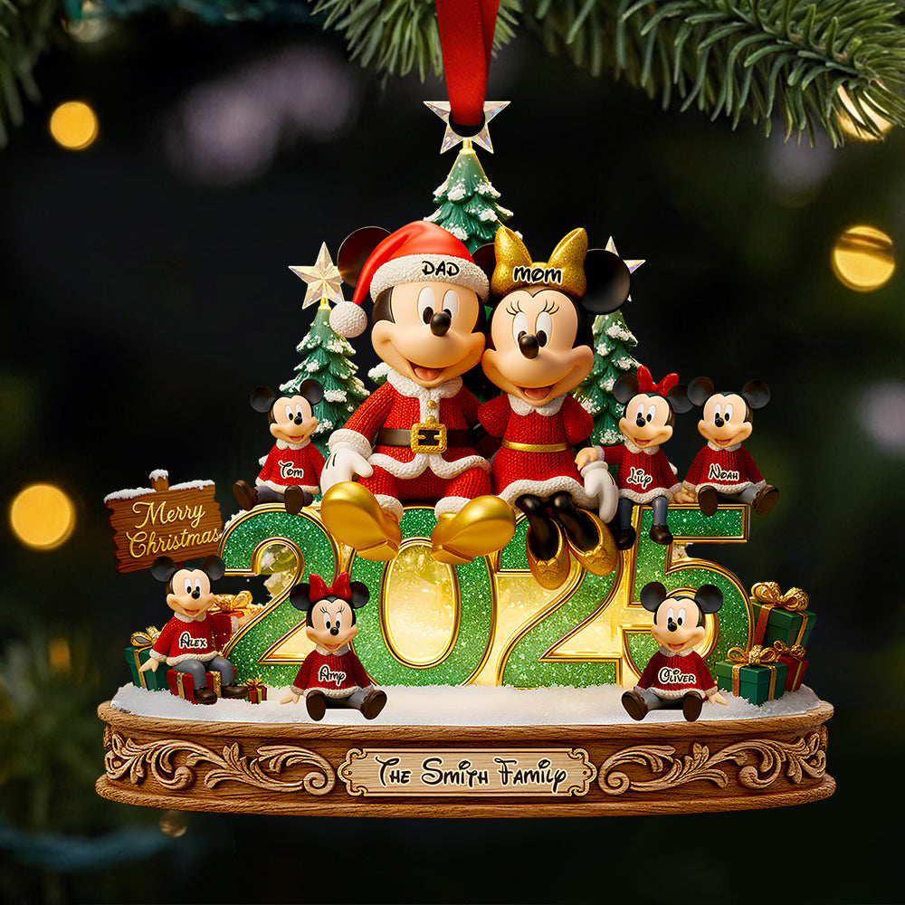 Merry Family Glow Christmas Ornament Personalized Gifts For Family 01Padt111025 - Image 3