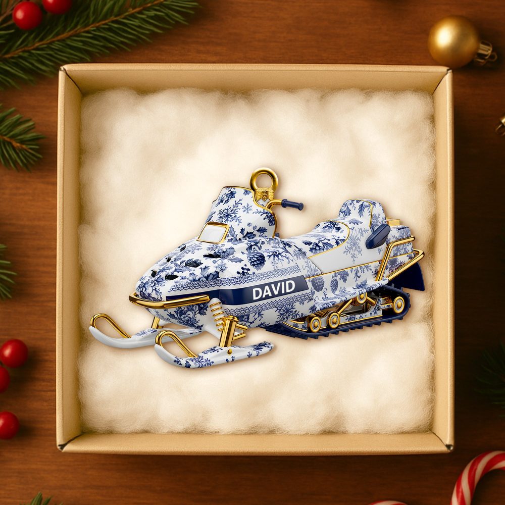 Snowmobile Toile De Jouy Ornament - Personalized Christmas Gifts 01Pgdt151025 - Image 3
