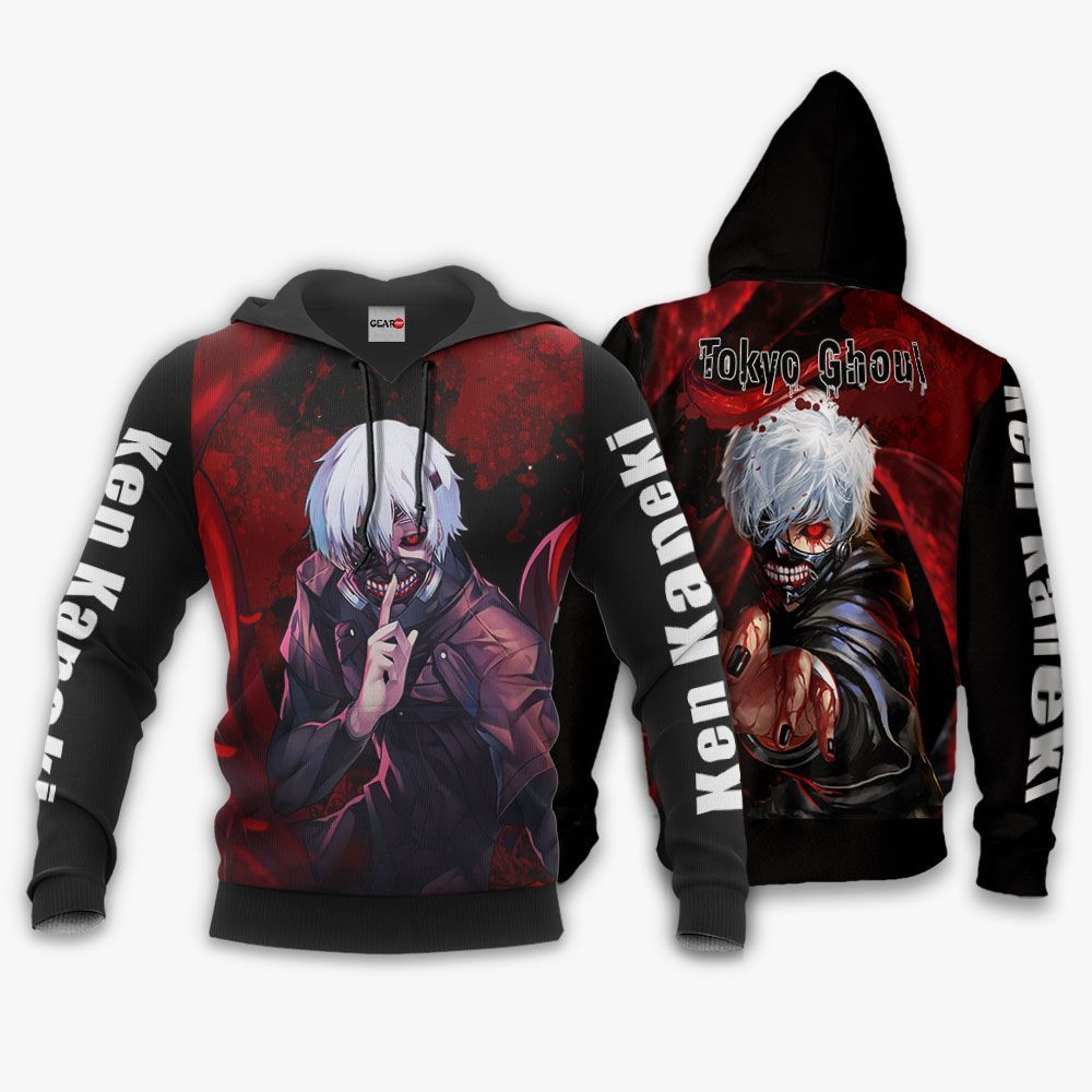 Tokyo Ghoul Hoodie Tokyo Ghoul Ken Kaneki Transform Red Eyes Black Red Hoodie Anime Hoodie