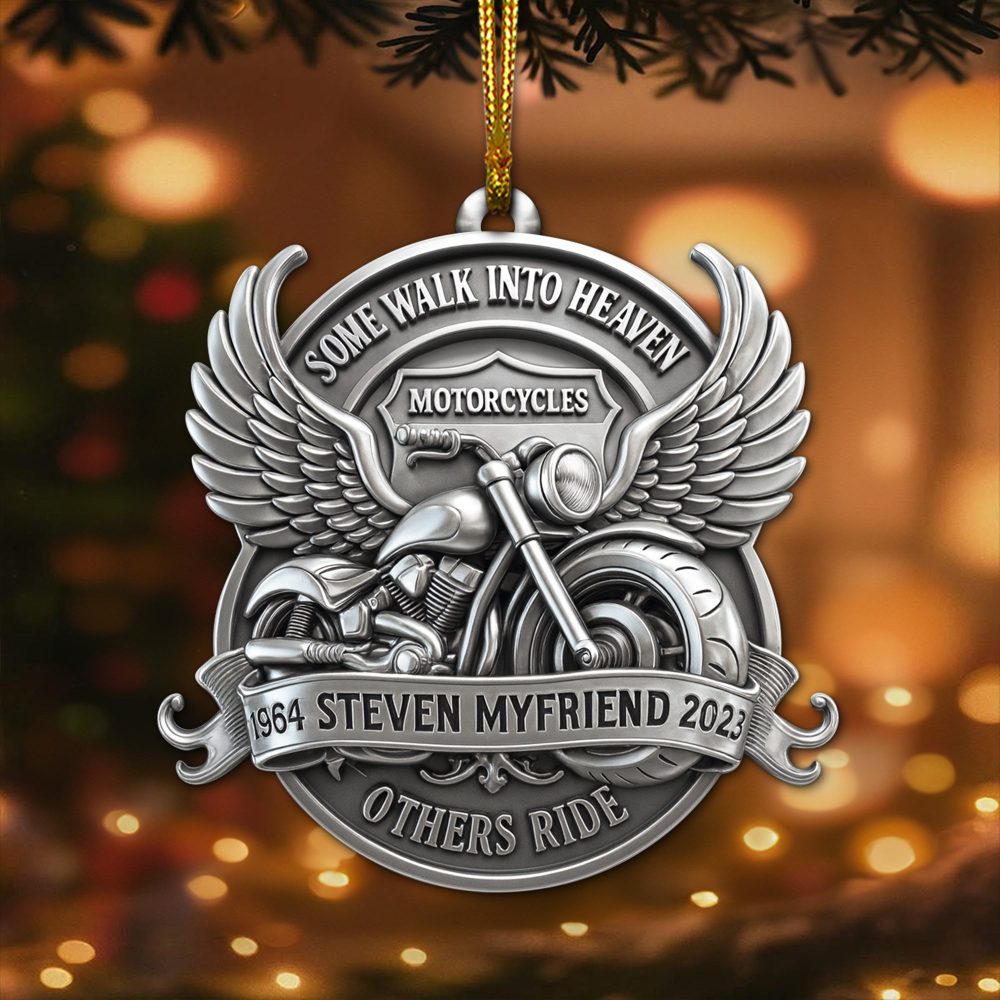 Some Walk Into Heaven Ornament - Personalized Heaven Gift For Motorcycles Lovers 03Ohlu180825