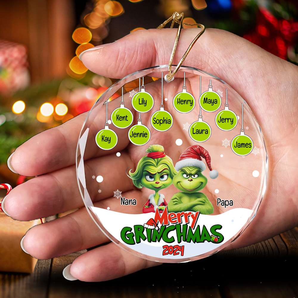 Monster Family Ornament - Green Little Hearts - Personalized Gifts For Family - Image 4
