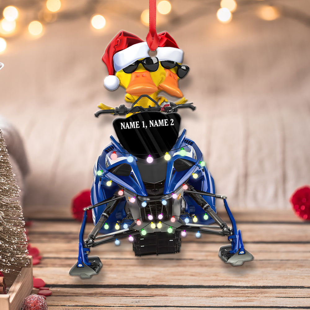 Personalized Gifts For Snowmobile Rider Ornament, Christmas Duck Riding Snowmobile 03Qhqn0410 - Image 3