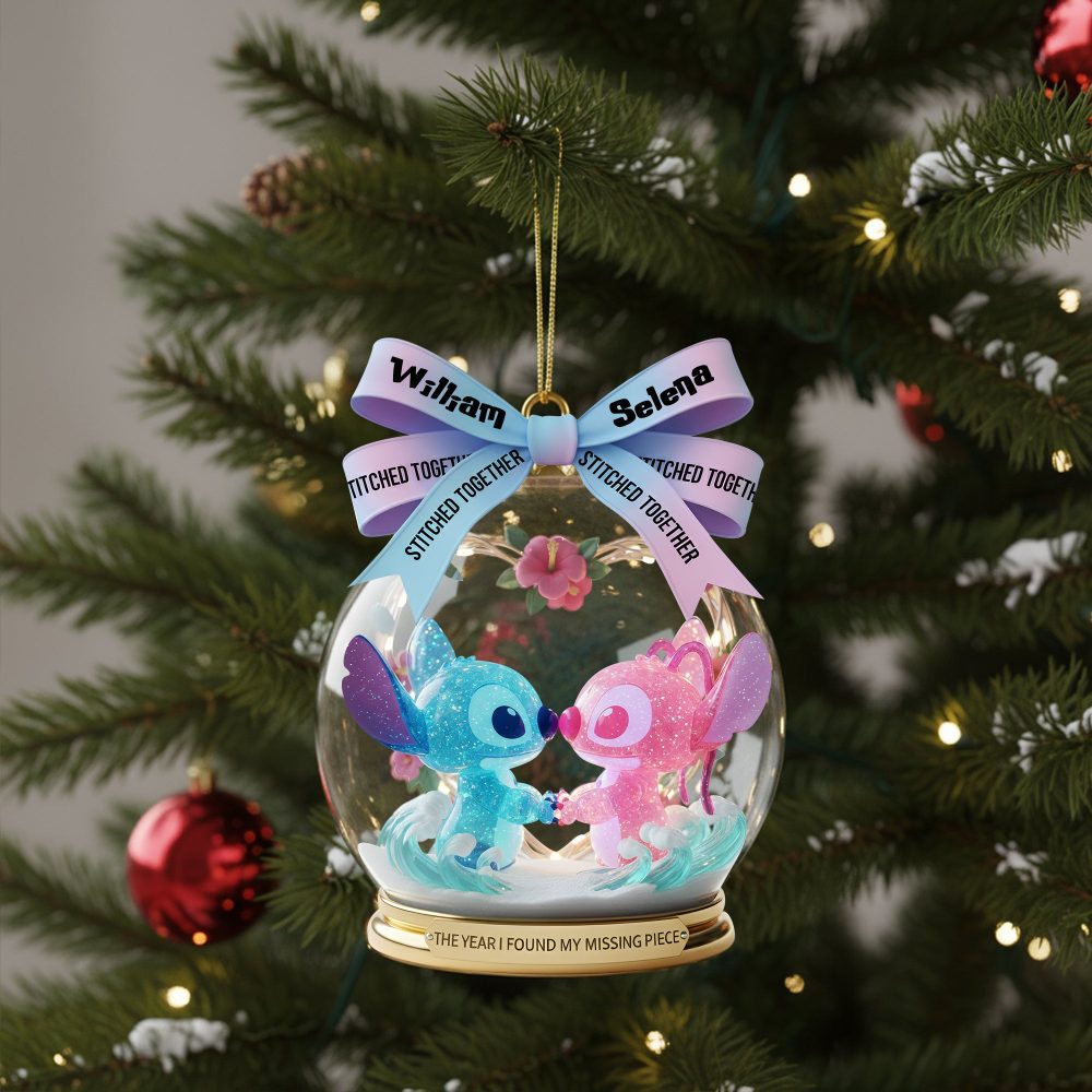Cute Alien Couple Ornament, Personalized Gifts For Couple 07Qhlu300925 - Image 3