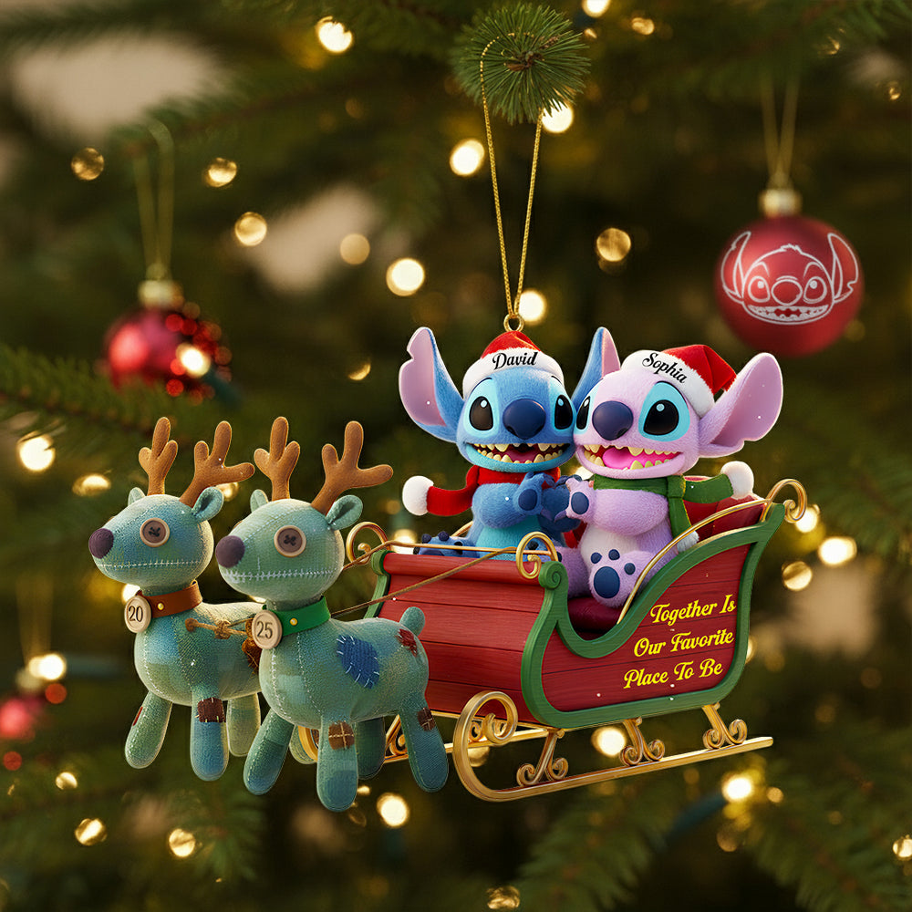 Couple Christmas Sleigh Christmas Ornament Personalized Gifts For Couple 03Tgdt240925 - Image 4