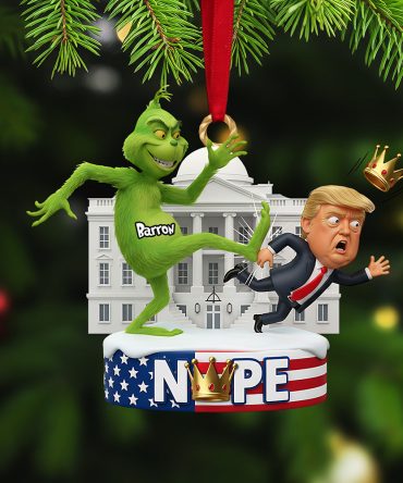 Kick The Grinch Out Of Xmas! - Personalized Funny Acrylic Ornament For Friends And Family
