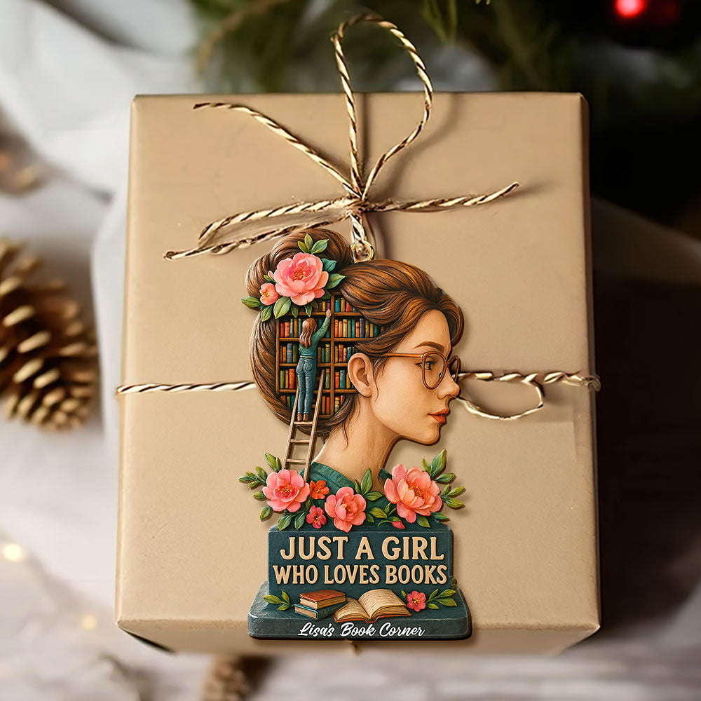 Just A Girl Who Loves Books Ornament - Personalized Gift For Book Lovers - Image 5