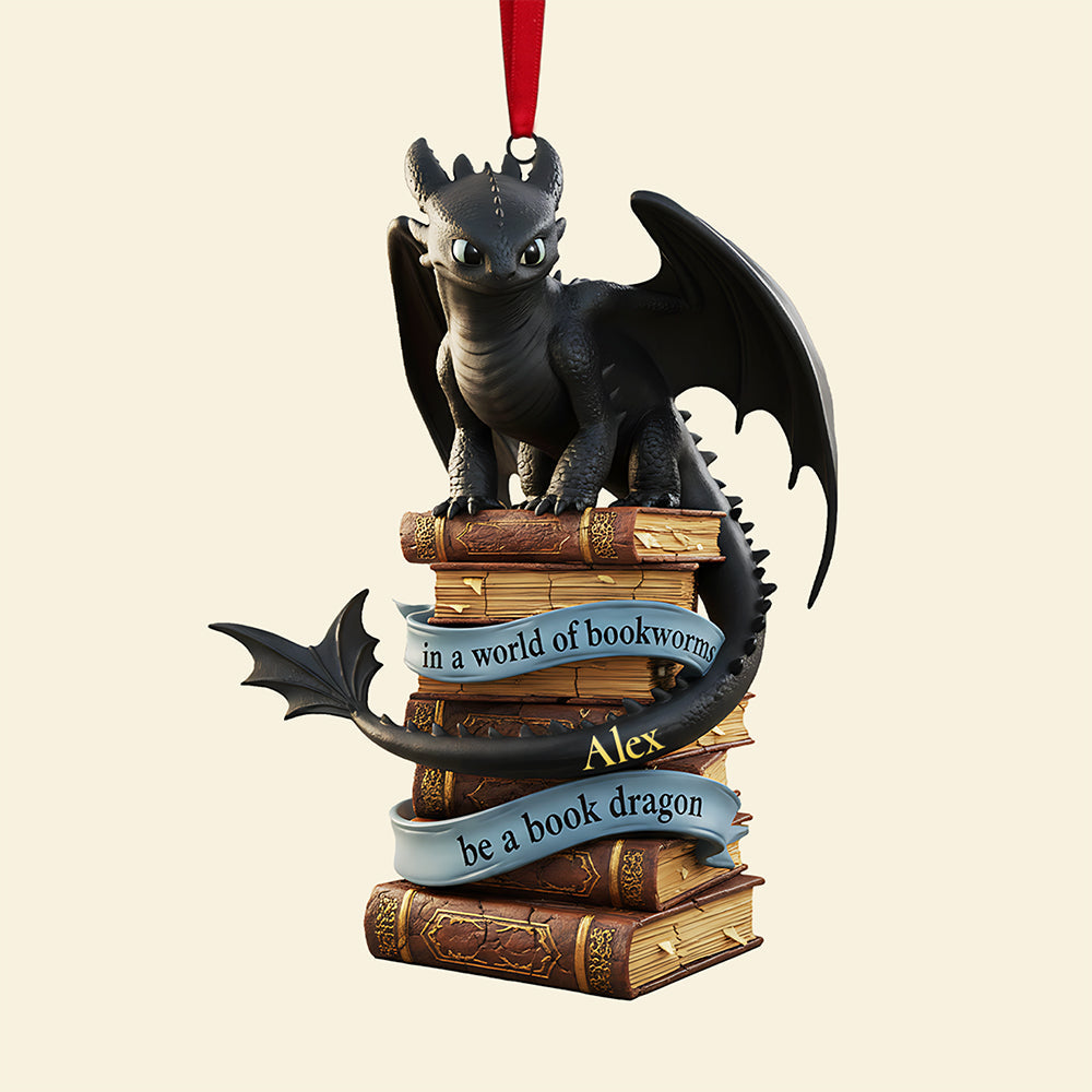 Be A Book Dragon - Personalized Christmas Ornament For Book Lovers - Image 5