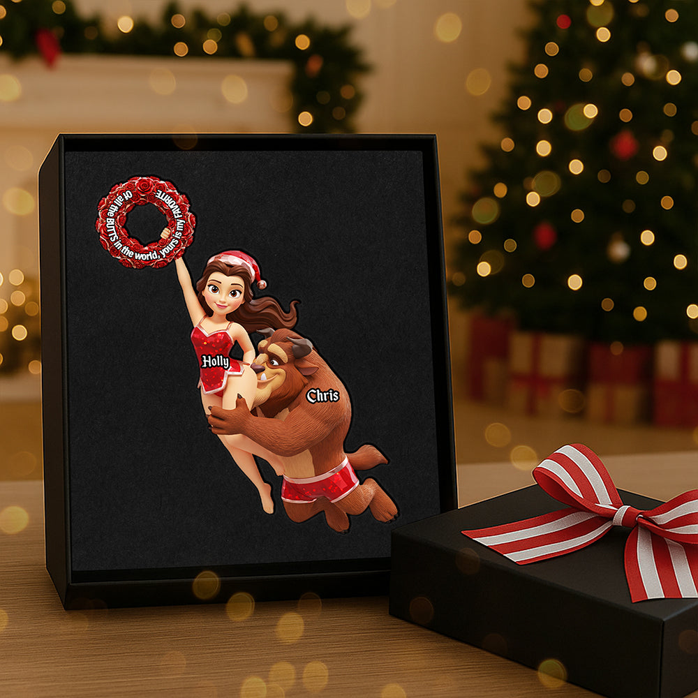 Celebrate Love With A Twist - Personalized Naughty Couple Acrylic Ornament - Image 3