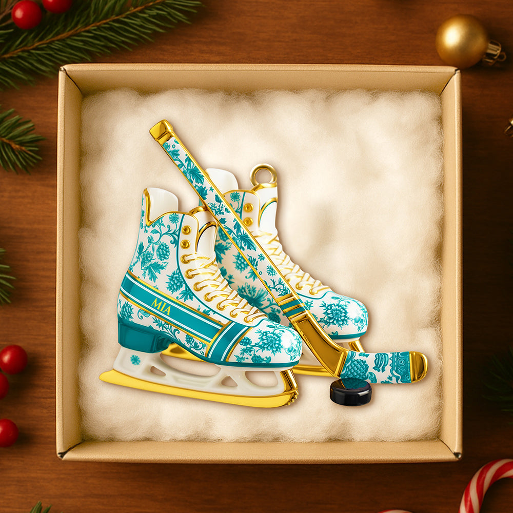 Personalized Classic Ice Hockey Ornament - Perfect Gift For Hockey Fans And Christmas Lovers - Image 2