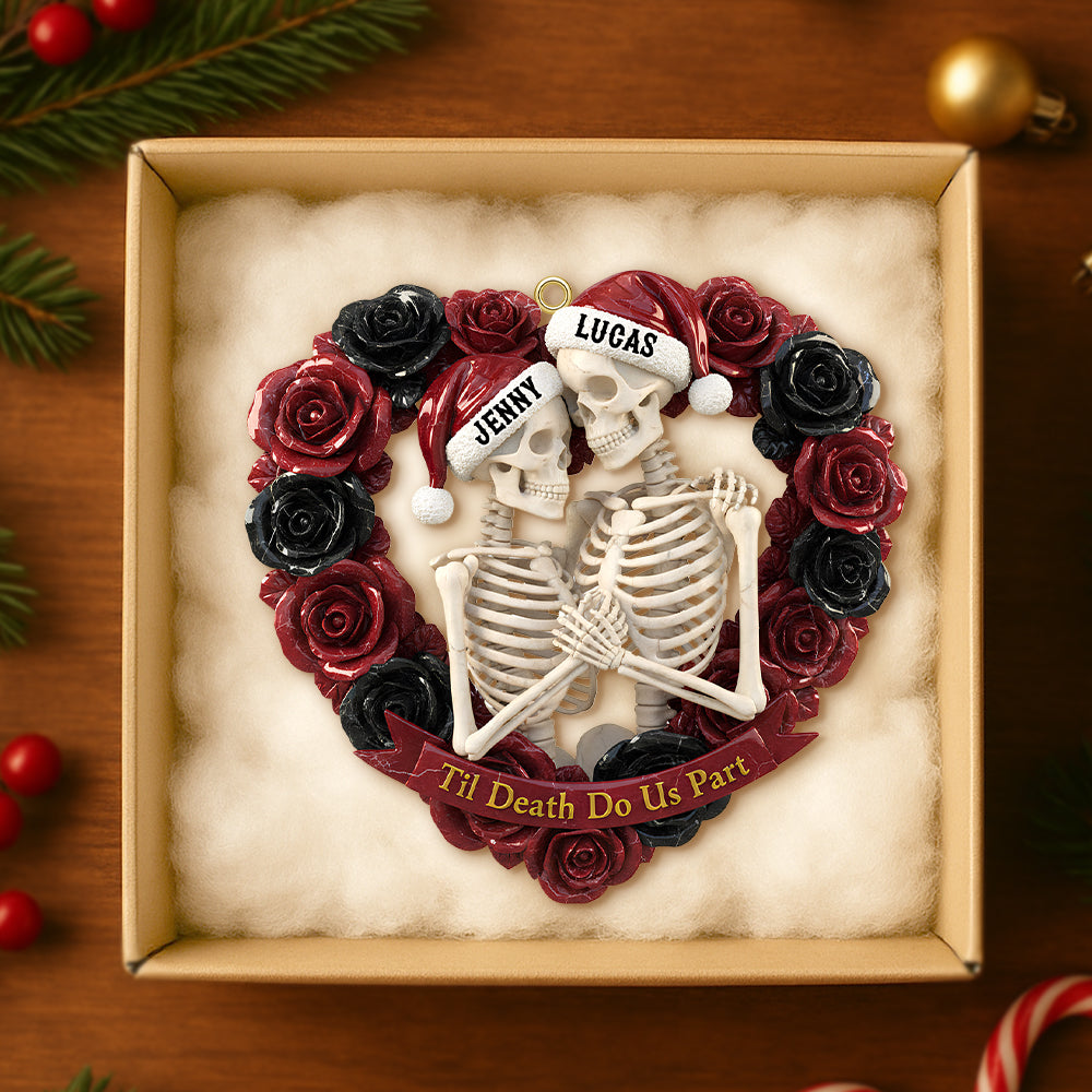 Til Death Do Us Part - Personalized Skeleton Couple Christmas Ornament - Custom Gift For Couples, Partners, And Friends - Image 3