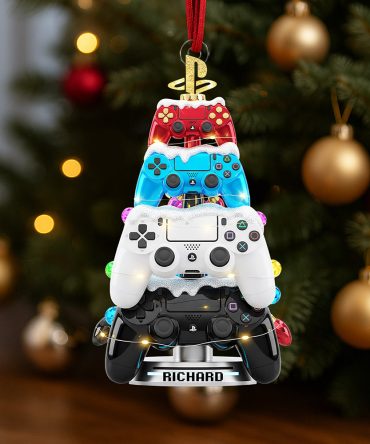 🎄 'Level Up Your Holiday Spirit!' - Gaming Tree Christmas Ornament - Personalized Gift For Gamers 🎮