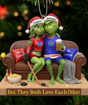 But They Both Love Each Other - Sporty Green Couple Christmas Ornament - Personalized Gifts For Couples