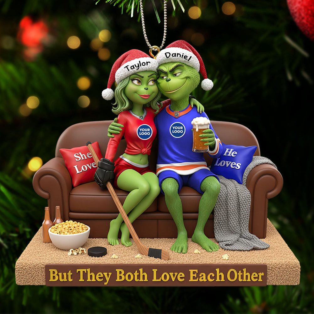 But They Both Love Each Other - Sporty Green Couple Christmas Ornament - Personalized Gifts For Couples