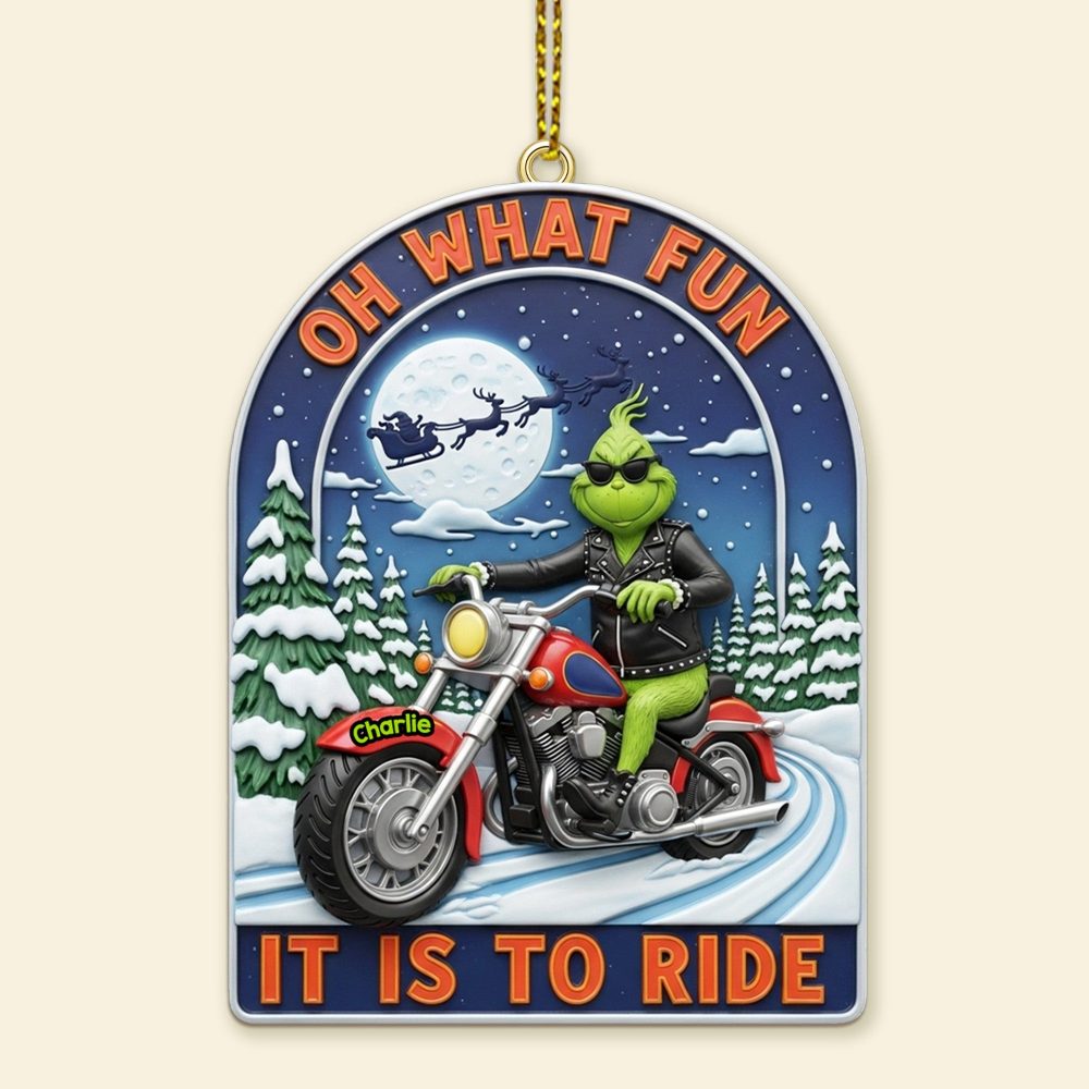 Oh What Fun, It Is To Ride - Personalized Acrylic Ornament For Christmas - Image 3